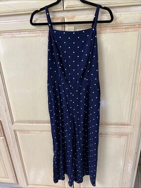 Old Navy Navy Blue Polka Dot Jumpsuit